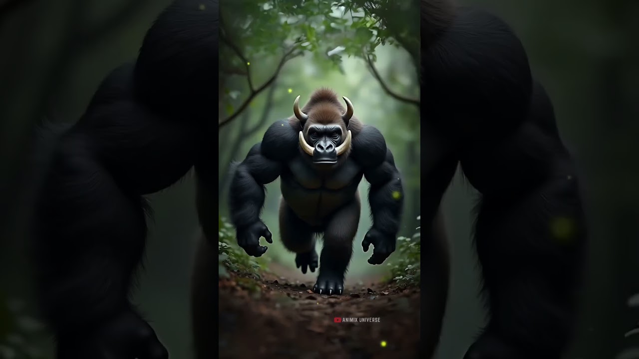 Unstoppable strength meets wild ferocity in this incredible fusion of a boar and a gorilla! 🦍🐗