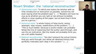 Stanford XCS224U: NLU I Presenting Your Research, Part 2: Writing NLP Papers I Spring 2023