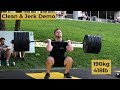 Clean  jerk session in the park up to 190kg418lb