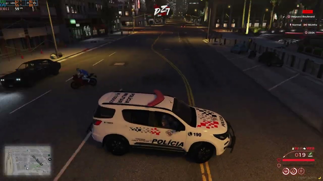 Tentativa de pinote da polícia militar CFP GTA RP - Dz7 RP