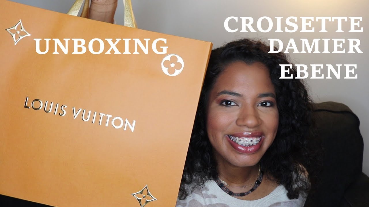 LOUIS VUITTON CROISETTE DAMIER EBENE UNBOXING - YouTube