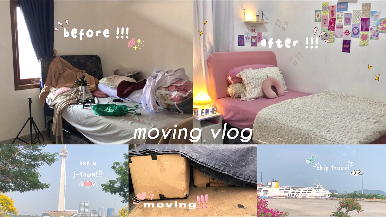 moving vlog📦 : see u j-town ,move to another city ,get into a ship ,re-decor my new kost 🌷🕯️💗🕊️