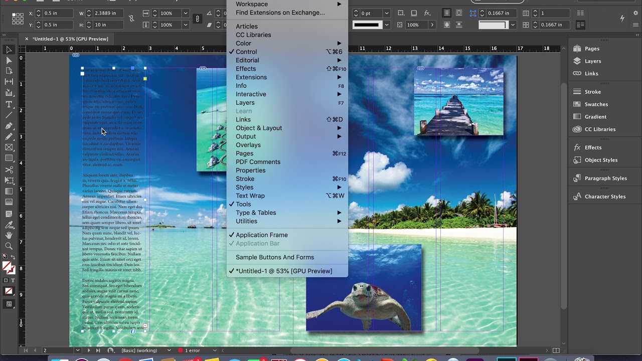 Adding Text to an InDesign Layout - YouTube