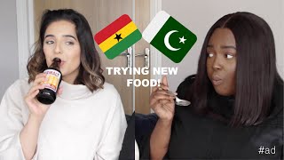 TRYING FOOD FROM GHANA AND PAKISTAN FOR THE FIRST TIME👀| #ad