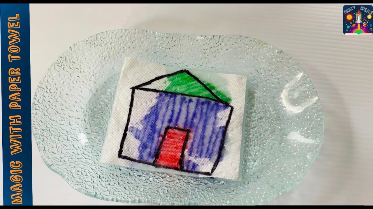 Magic with paper towel kids science experiment Paper towel art