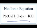 Net Ionic Equations and Spectator Ions