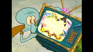 Squidward Starts Watching Eeveelution Squad Link To Green Screen In Description Meme