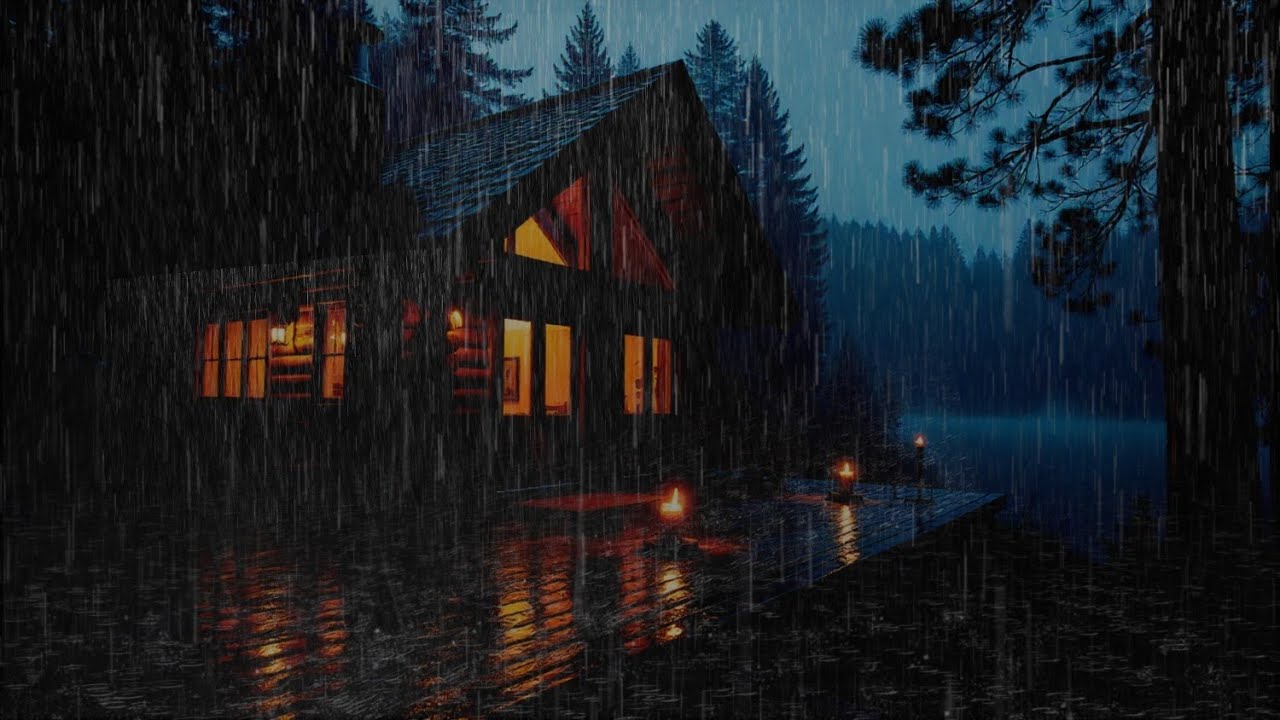 Peaceful Forest Rainfall 🌧️ Quiet Cabin Atmosphere for Calm Sleep