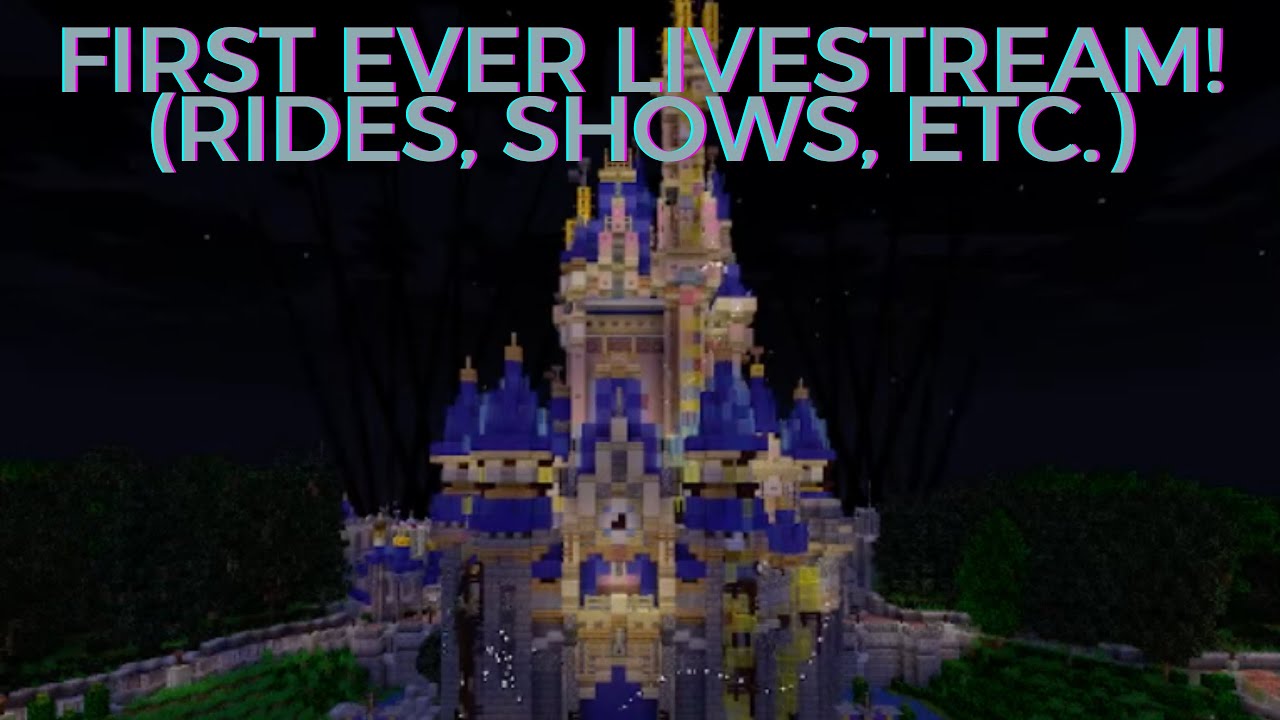FIRST Livestream!! (On the MCParks Minecraft Server, riding rides ...