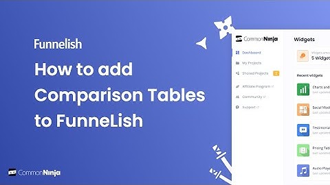 How to add Comparison Tables to Funnelish
