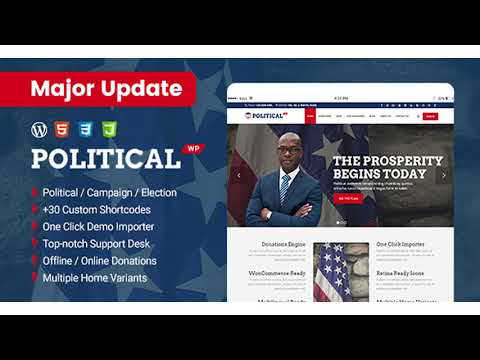 PoliticalWP - Multipurpose Political, Campaign, Election WordPress Theme | Themeforest Website