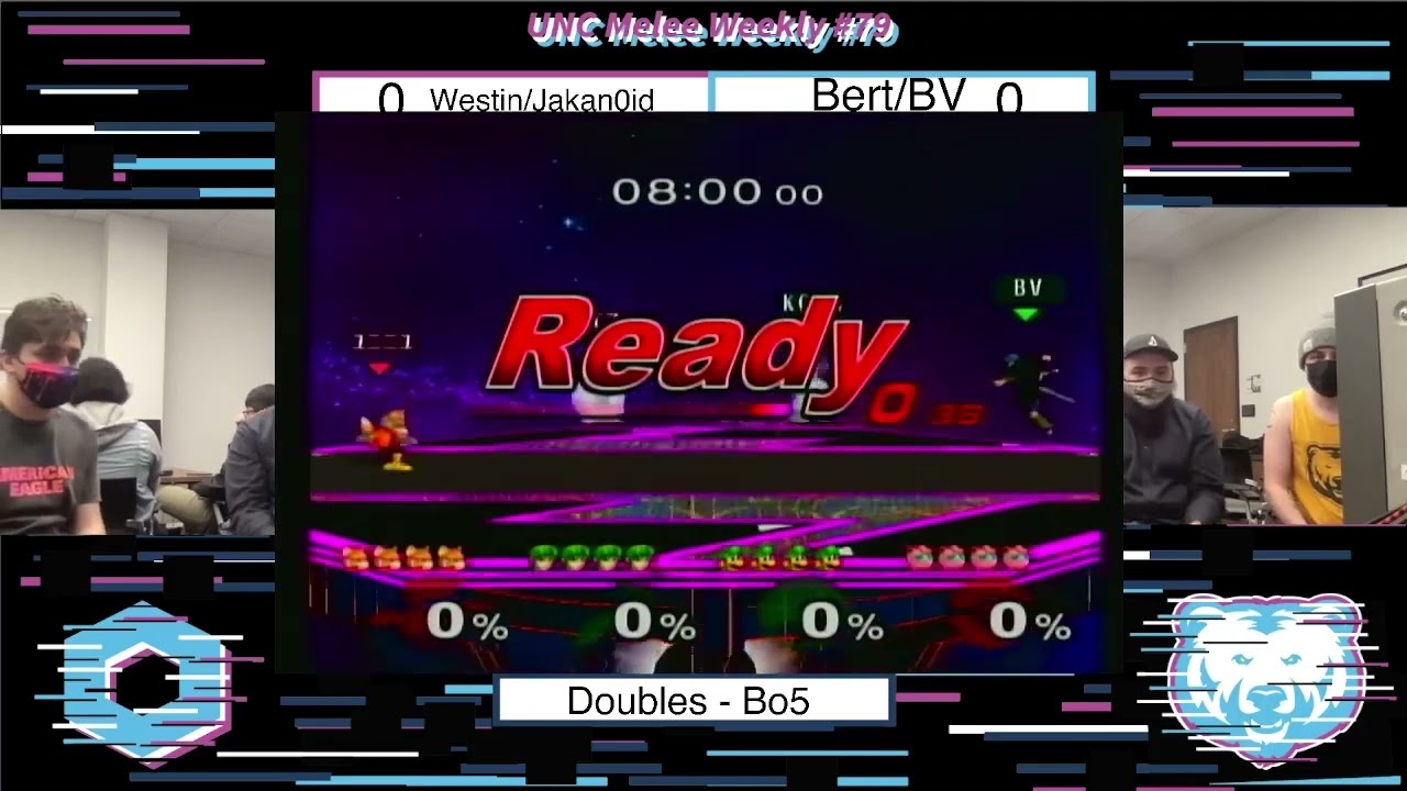 UNC Weekly #79 - SpaceCowboy/Jakan0id (Red Team) vs. Bert/BV (Green Team) - Melee Doubles