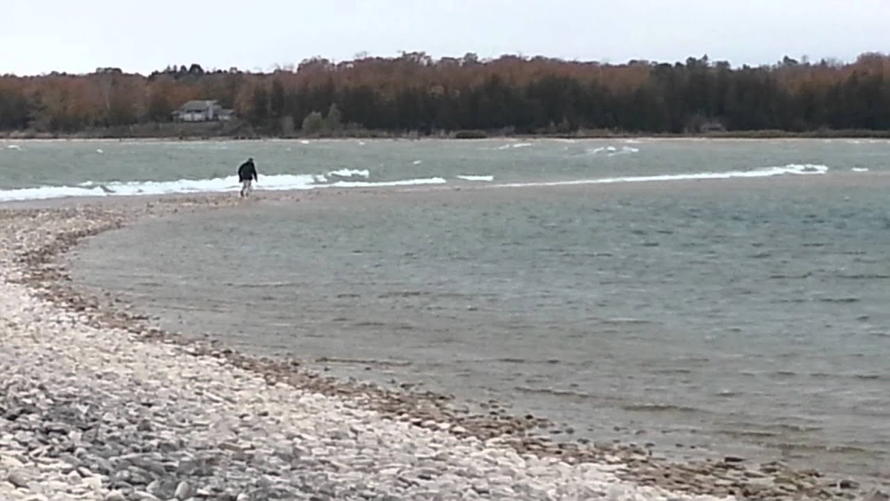 Walk from Washington Island to Rock Island 10/8/12 YouTube