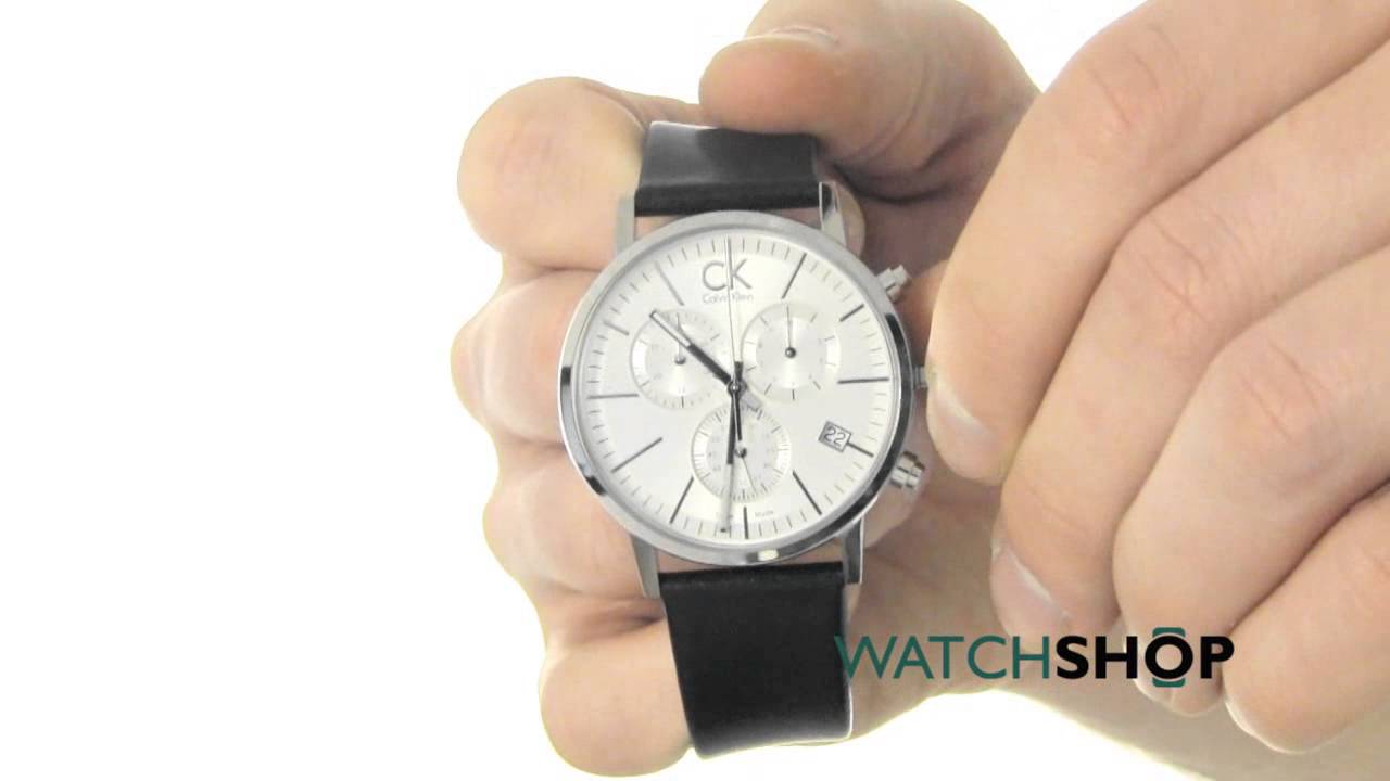 Calvin Klein Post Minimal White Dial Black Leather Strap Watch for Men - K7627120