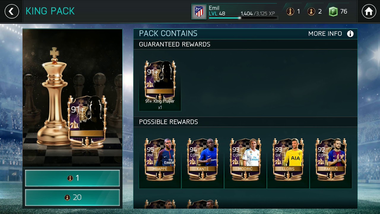 FIFA Mobile | 91+ King key player pack opening!