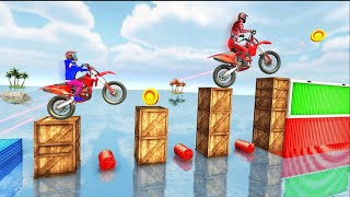 Tricky Stunt Bike Racing games 3d - Android Gamepaly screenshot 1