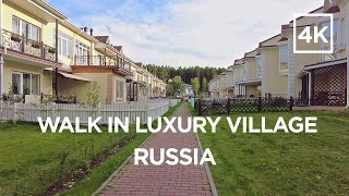 Walking tour around luxury residential complex Udachnyy in Krasnoyarsk city (Siberia, Russia) [4k]