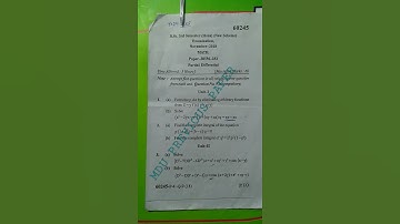 B.sc 3rd semester (Math Hons),2018..Partial Differential