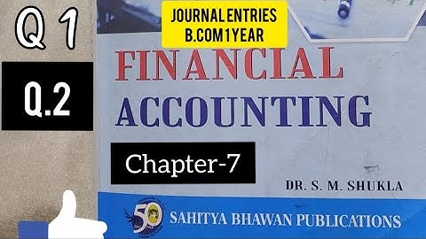 Journal entry| sm shukla|sahitya bhawan publication|#poonam solution tutorials|| q no.1 &2