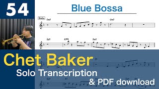 Blue Bossa (Chet Baker) Solo Transcription #54