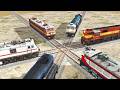 TRAIN RUNNING ON DANGEROUS RAILROAD TRACKS | BeamNG.Drive - Train simulator #shorts #live