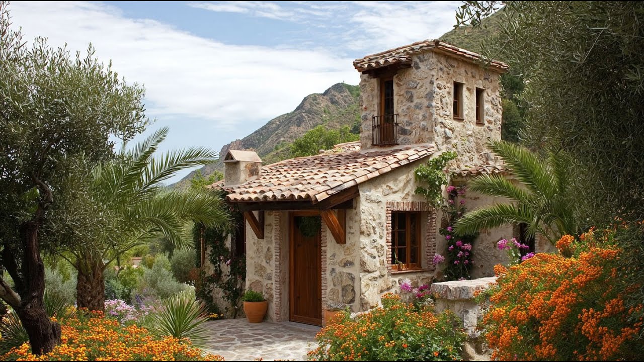 Крошечный каменный домик в тихом уголке природы | Простая архитектура и неспешная жизнь