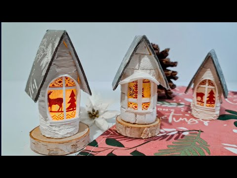 Weekend Holiday Project: Glowing Mini House Ornaments Made From Toilet  Tubes! — super make it