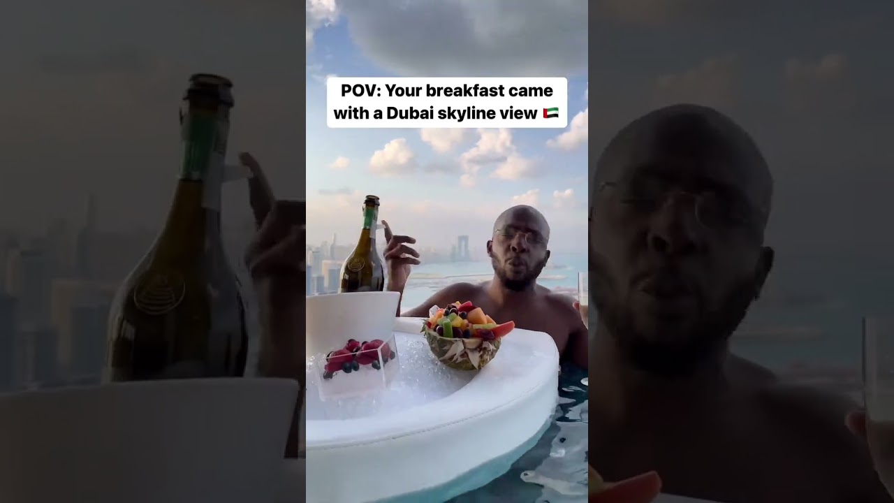 Would you eat breakfast at the highest 360 degree pool in the world 🌍📍@auraskypool.dubai