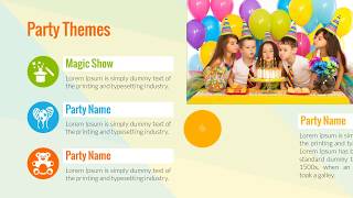 Birthday Party Planner Power Point Template - Edit Yourself - Local Marketing Tool