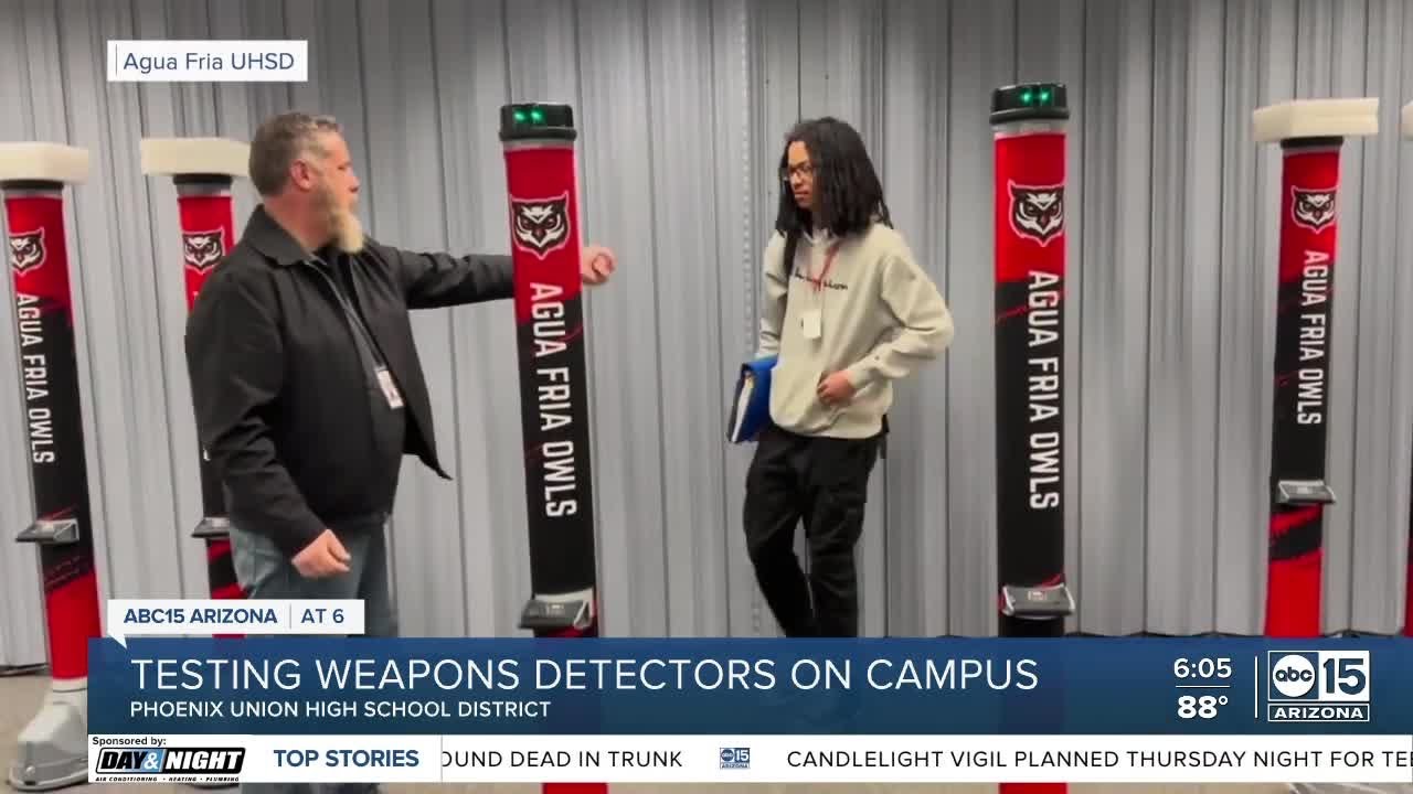 PXU to test weapons detectors at two Valley high schools - YouTube