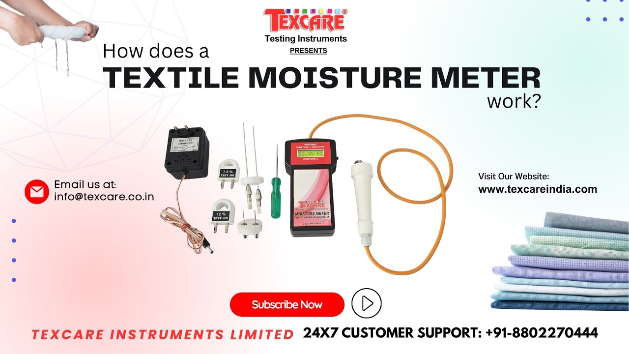 Textile Moisture Meter for Yarn and Fabric, Portable Cotton Moisture Meter