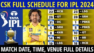 IPL 2024 : Chennai Super Kings Match Schedule | CSK Match Schedule 2024 | CSK 2024 Schedule screenshot 3