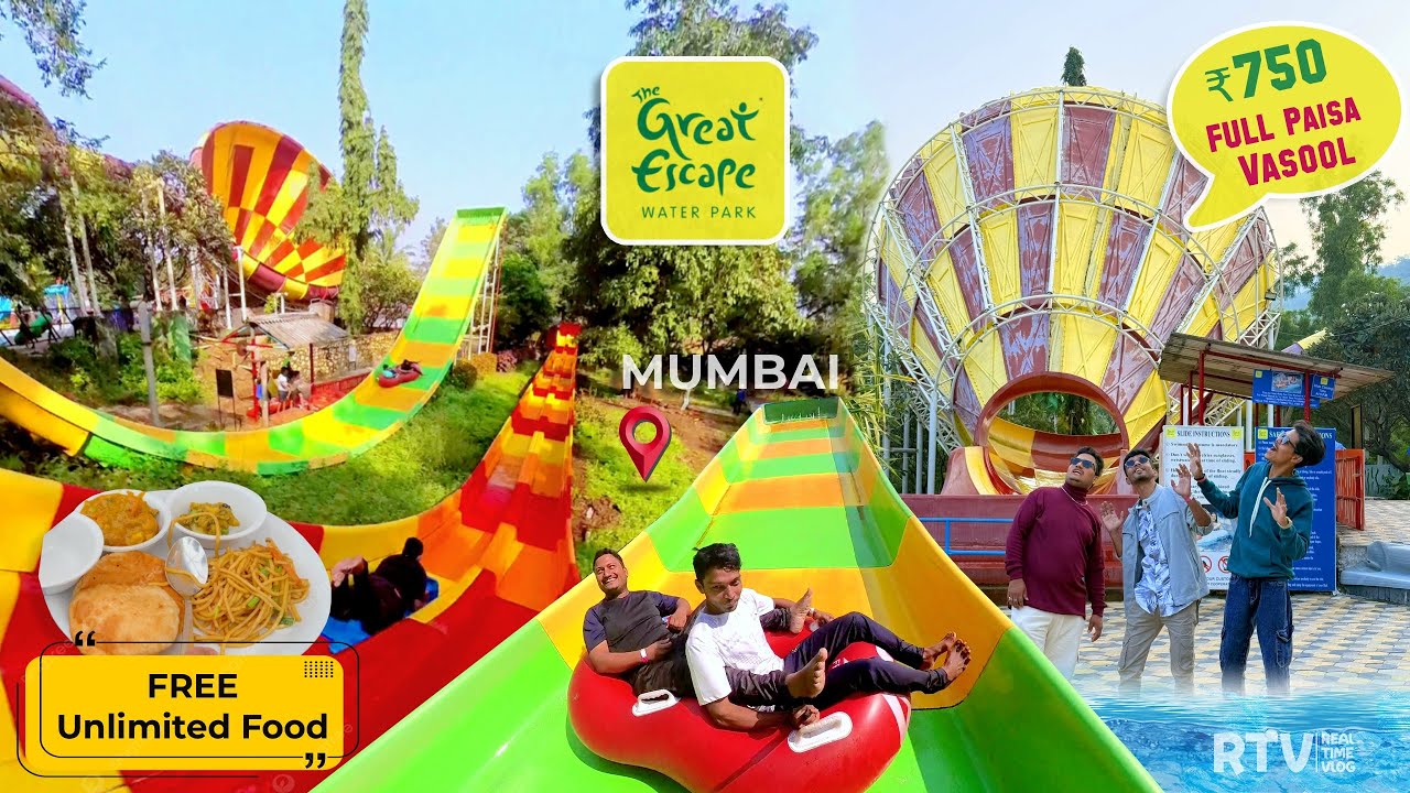 The Great Escape Water Park - Virar (Mumbai) All Rides, Ticket, Offers, FREE FOOD | RealTime Vlog