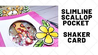 Slimline Scallop Pocket Shaker Card | Whimsy Stamps