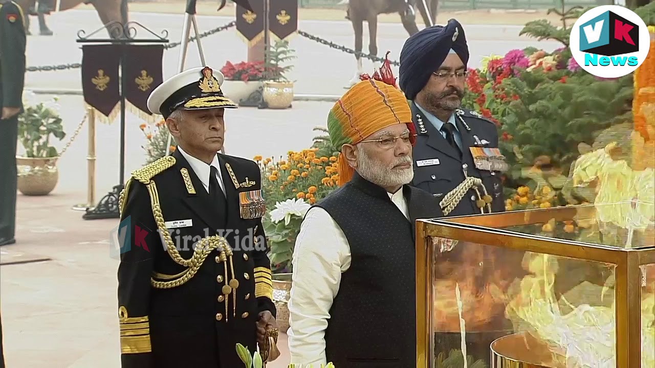 69th Republic Day Celebration-Prime Mininster Narendra Modi tribute at Amar Jawan Jyoti.
