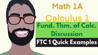 5.3 Fundamental Thm. of Calculus | Discussion Video 1 - FTC 1 Quick Examples || Calculus 1