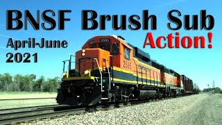 BNSF Brush Subdivision 2021, GP28M GP39-3 SD70MAC SD70ACe C44-9W ES44AC ES44DC ES44C4, Amtrak P42DC