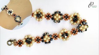 Easy Bicone Pearl Bracelet | DIY Beaded Bracelet | How to make Beaded Bracelet