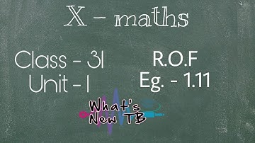Class - 31 | 10th Maths | UNIT -1 | Relation & Function | R.O.F | Eg. - 1.11  - By Nivetha Bharathi