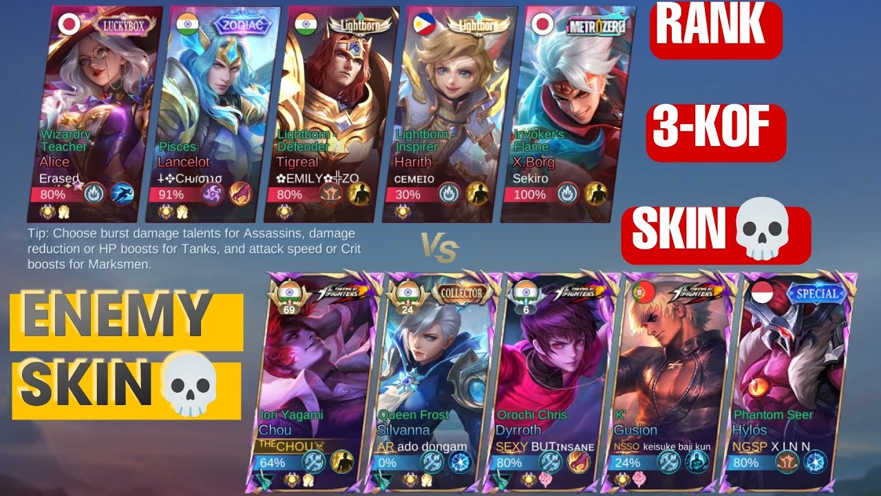 3- KOF SKIN AND COLLECTOR -💀 CHOU KOF GAME PLAY ❤️ IM BACK 