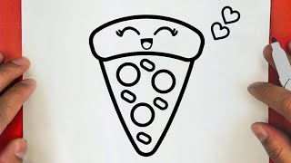 رسم بيتزا كيوت || رسم سهل جدا كيوت للمبتدئين || تعليم الرسم كيف ترسم بيتزا للمبتدئين || رسومات سهله