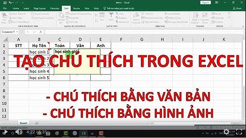 Tạo Chú Thích Trong Excel