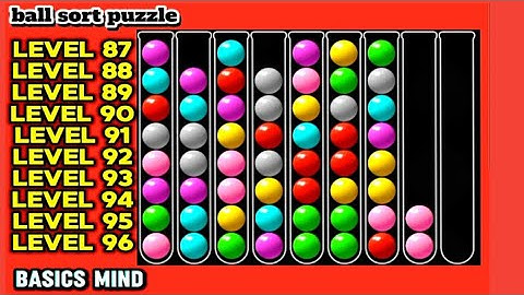 ball sort puzzle from  level 87 to level 96