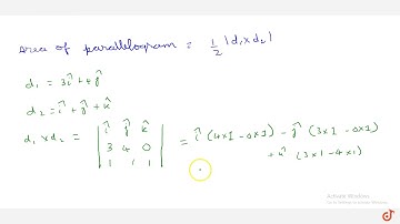 Find the area of the parallelogram whose diagonals are: `3 hat i+4 hat j\\ a n d\\ hat i+ hat j+...