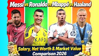 Messi vs Ronaldo vs Mbappé vs Haaland – Salary, Net Worth & Market Value Comparison 2026