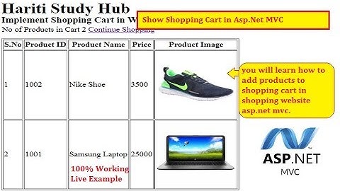 Part 2 - Implement Shopping Cart Using Asp.Net MVC | Hindi | Shopping Website | Free Online Classes