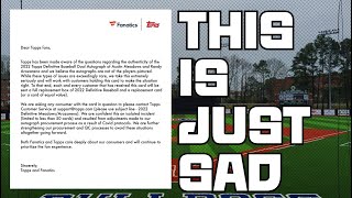 TOPPS JUST RESPONDED TO ALLEGATIONS MADE OVER FAKE AUTOGRAPHS! THIS IS PATHETIC...