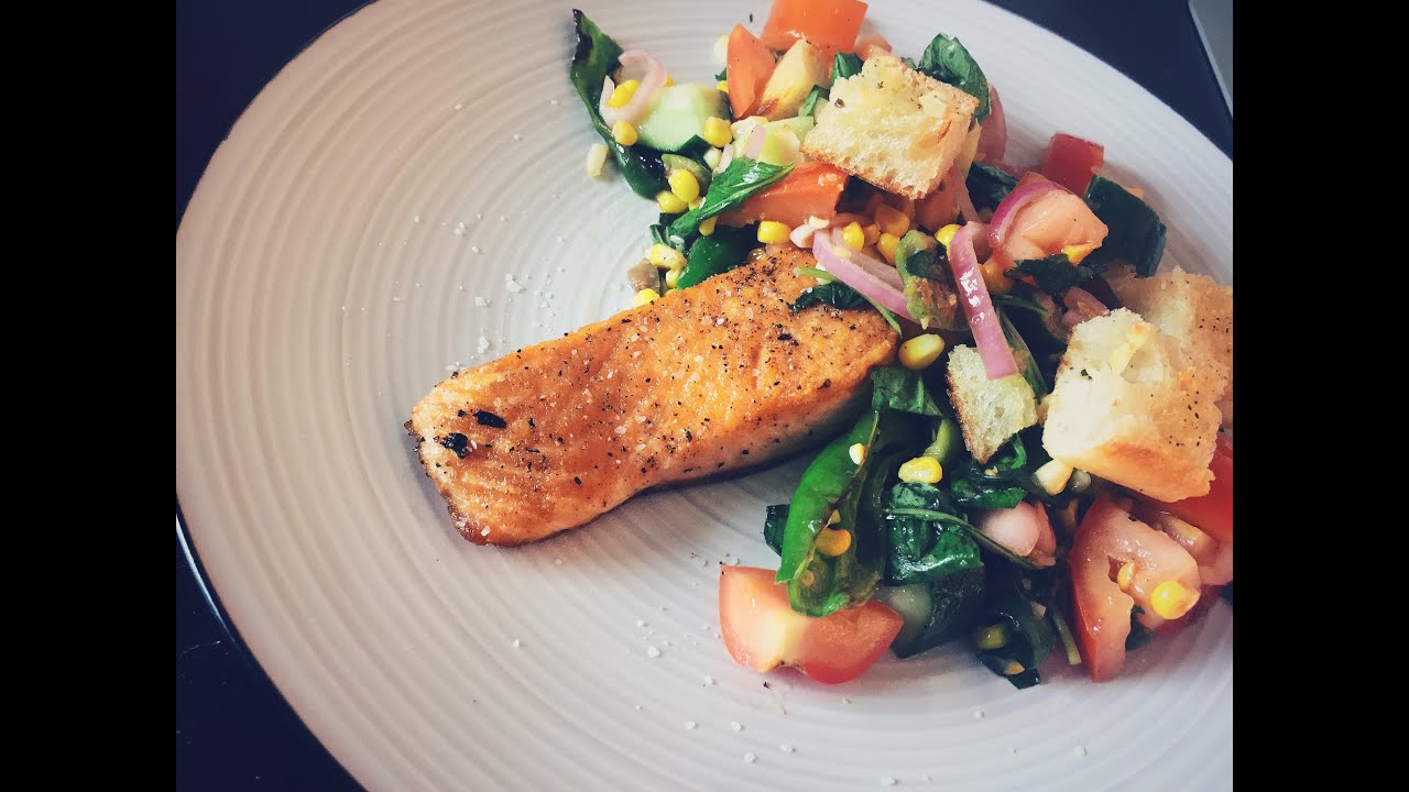 Cooking with Q Blue Apron Salmon & Panzanella YouTube