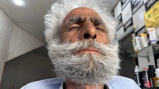 UNBELIEVABLE Old Man Haircut & Beard Transformation | ASMR