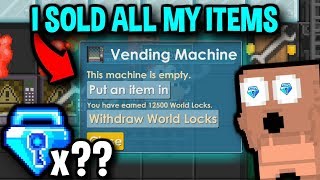 Emptying All Vending Machines, 200 Dls? I Sold All My Items Growtopia